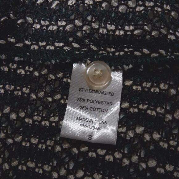 Earthbound Trading Co Green White Knit Button Short Sleeve Camp Shirt Mens Sm - Picture 4 of 12